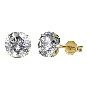 18k Yellow Gold Plated Stud Earrings with Swarovski Crystals
